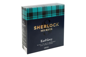 Чай чорний байховий ароматизований з додаванням рослинної сировини Ерл Грей Sherlock Secrets в/с к/у 100х2г