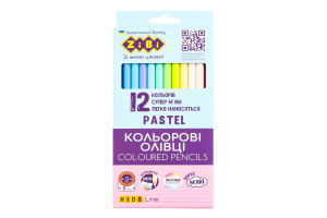 Олівці кольорові №ZB.2470 Pastel Kids line Zibi 12шт