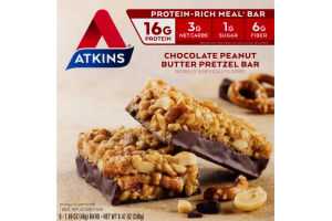 Atkins Meal Replacement Bars Chocolate Butter Pretzel - 5 CT