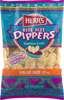 Herr's Bite Size Dippers Tortilla Chips 100% White Corn