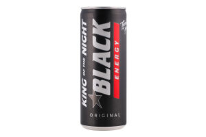 Напиток энергетический безалкогольный с добавлением витаминов Original King of the Night Black Energy ж/б 250мл