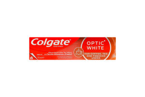 Паста зубная для потребителей чая, кофе, табака Отбеливающая Optic white Colgate 75мл