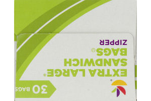 Ahold Extra Large Sandwich Bags Zipper - 30 CT