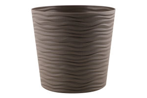 Вазон д/квітів Фьюжн капучино з вставкою низький 16*14,5см Алеана