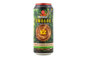 Пиво Twelve Triple Jungle Coco IPA світле нефільтроване 8% 0,5л ж/б Volynski Browar