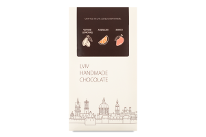 Шоколад чорний з начинкою манго-апельсин Lviv handmade chocolate к/у 78г