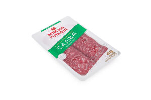 Колбаса Салями М'ясна Гільдія с/к в/с лоток 0.075кг