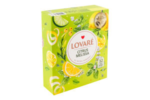Бленд чая травяного и зеленого байхового мелкого с ароматом лимона Citrus Melissa Lovare к/у 32х1.5г