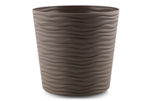 Вазон д/квітів Фьюжн капучино з вставкою низький 16*14,5см Алеана