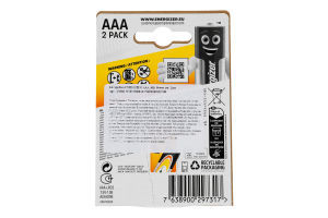 Батарейка AAA 1.5V LR03 Alkaline Power Energizer 2шт