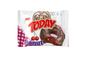 Кекс з какао в глазурі з начинкою зі смаком вишні Donut Today м/у 50г