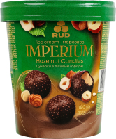 Морозиво пломбір Цукерки з лісовим горіхом Imperium Rud ст 180г
