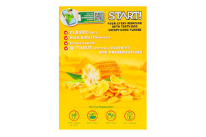 Завтраки сухие зерновые Кукурузные хлопья натуральные Start! м/у 270г