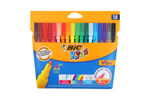 Фломастери кольорові Visa BiC Kids 18шт