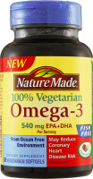Nature Made Omega-3 540mg EPA+DHA Dietary Supplement Vegetarian Softgels - 60 CT