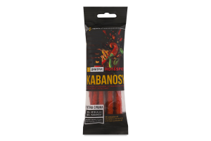 Снеки зі свинини зі смаком гострого перцю чилі Hot&Spicy Kabanosy Дмитрук в/к м/у 40г