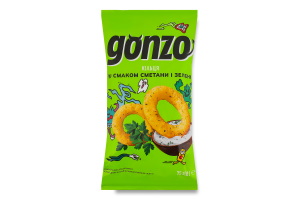 Кільця кукурудзяні зі смаком сметани та зелені Gonzo м/у 75г