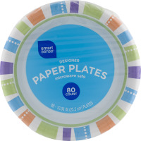 Smart Sense Designer Paper Plates 10.06 IN - 80 CT