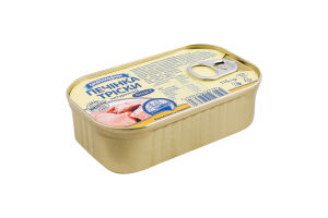 Печінка тріски натуральна 115г ж/б з ключем Аквамарин