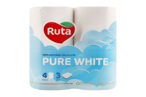 Бумага туалетная 3-х слойная 150 листов Pure white Golden line Ruta 4шт
