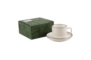 Чашка 130мл з блюдцем кераміка KYYW691