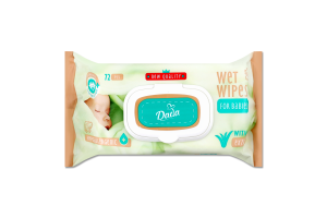 Серветки вологі дитячі Сенсітів з екстрактом алое 72шт з клапаном ДаДа