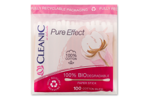 Палички ватні Пур Ефект 100шт п/е Клінік