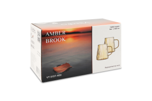 Чашка Amber Brook 400мл боросилікатне скло 2шт Vittora