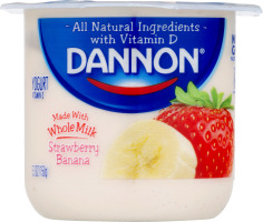 Dannon Whole Milk Yogurt Strawberry Banana
