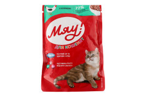 Корм консервированный полнорационный для котят С курицей Мяу! д/п 85г