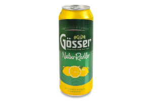 Пиво спеціальне 0.5л 2% світле фільтроване пастеризоване Natur Radler Gosser з/б