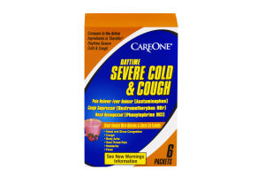 CareOne Daytime Severe Cold & Cough Berry Infused With Menthol & Green Tea Flavors - 6 CT