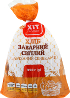 Хліб Заварний світлий нарізаний скибками 350г плівка Хіт Продукт