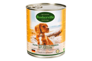Корм для собак Baskerville петух с рисом и цукини