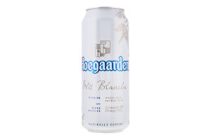 Пиво 0.5л 4.9% светлое нефильтрованное пастеризованное Blanche Hoegaarden ж/б
