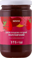 Джем плодово-ягодный пастеризованный Клубничный Novus с/б 375г