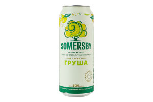 Сидр 0.5л 4.7% с грушевым соком полусладкий Груша Somersby ж/б