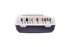 Туалет д/котів деліо сірий пластик з рамкой 38*20*50см Тріксі