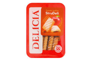 Печиво здобне з яблучним повидлом та корицею StruDeli Delicia лоток 150г