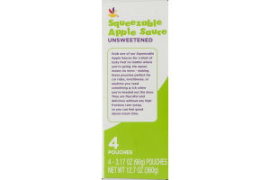 Ahold Squeezable Apple Sauce Pouches Unsweetened - 4 CT