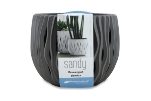Горщик д/квітів PP 15 см SANDY темно-сірий DSK150-405UF И569 (Польща)
