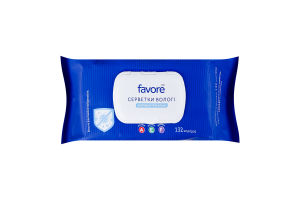 Серветки вологі Favore класичні з антибакт ефектом