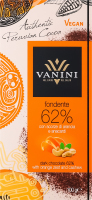 Шоколад 62% цедра та кешью Vanini 100г