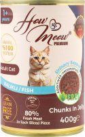 Корм д/дорослих котів з рибою 400г ж/б How Meow