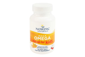 Добавка диетическая мягкие капсулы натуральный фруктовый вкус Daily Omega Kids Nordic Naturals 30шт