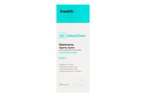 Шампунь SeboClean Daily з октопіроксом проти лупи 250мл ihealth