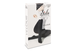 Колготи жіночі Велюр неро 150ден р.5XL Сіела
