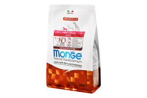Корм сухой для собак мелких пород с ягненком рисом и картофелем Monoprotein Natural superpremium Monge м/у 0.8кг