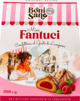 Вироби кондитерські Fantuci Mini з смаком малини 300г Boni Sano