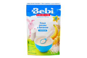 Каша молочна для дітей від 6міс Рисова з бананом Bebi Premium д/п 200г